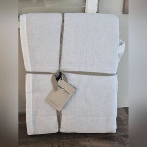 INUP Home 100% Washed Cotton Quilt Light Gray Made In Portugal
